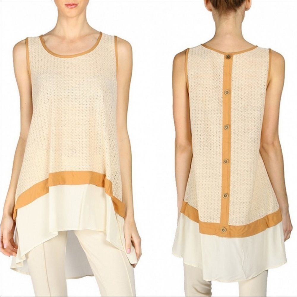 NWT A’Reve High Low Sleeveless Tunic Size M
